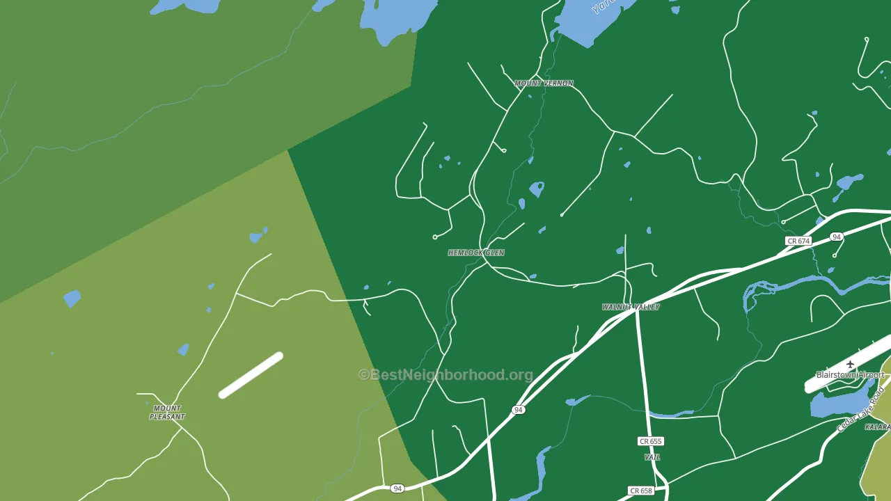Walnut Valley, NJ block-group voter-turnout map