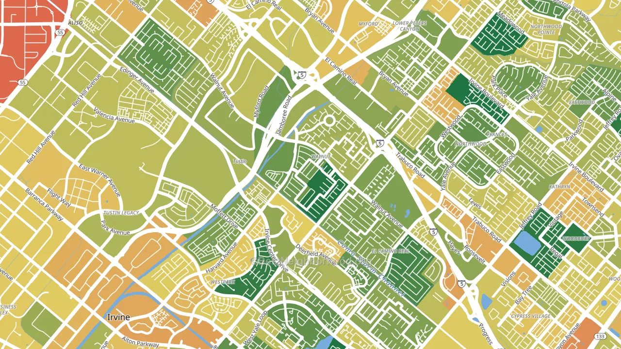 Walnut Village, Irvine, CA block-group voter-turnout map
