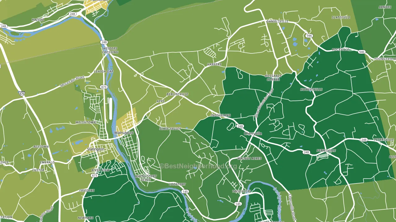 Walnutport, PA block-group voter-turnout map