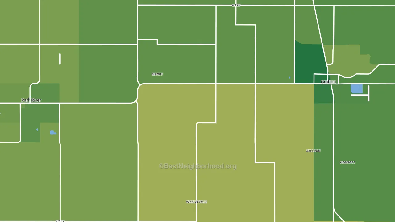 Walsh County, ND block-group voter-turnout map