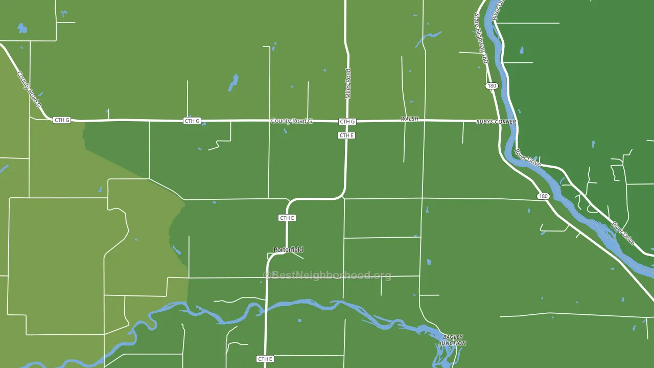 Walsh, WI block-group voter-turnout map