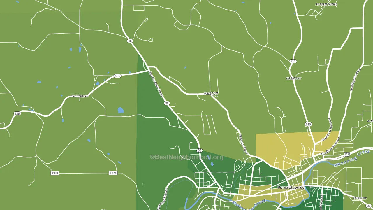 Walston, PA block-group voter-turnout map