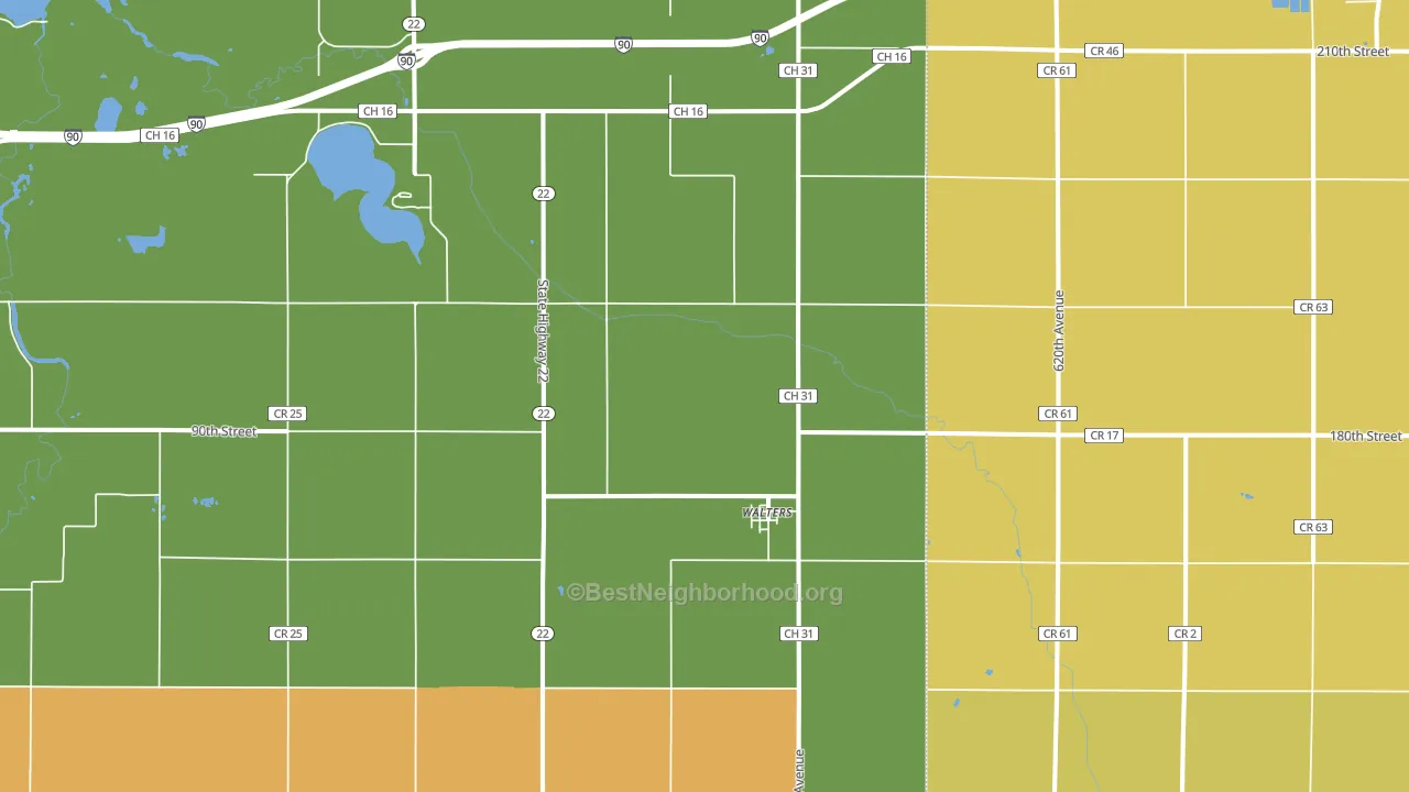 Walters, MN block-group voter-turnout map