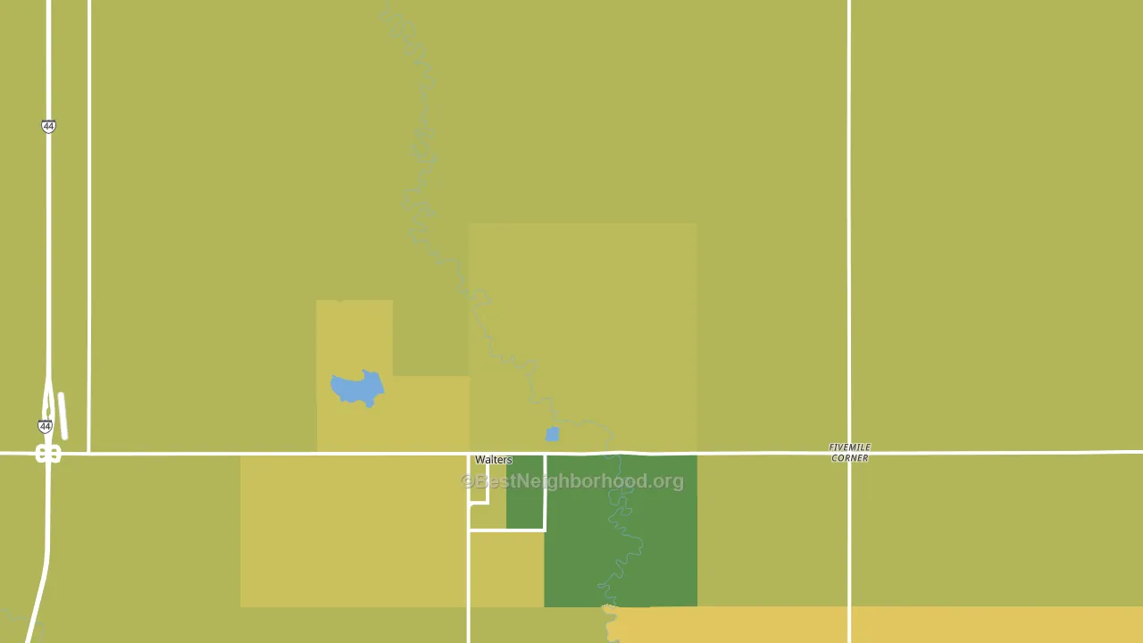 Walters, OK block-group voter-turnout map