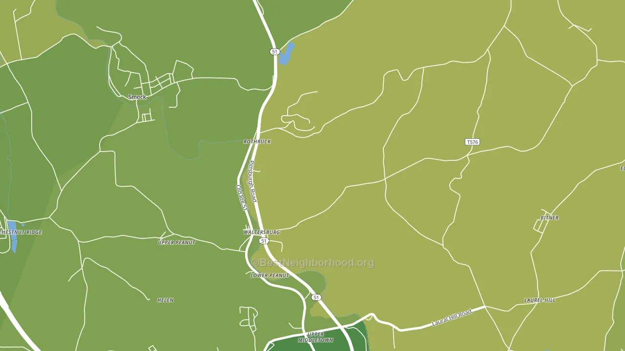 Waltersburg, PA block-group voter-turnout map