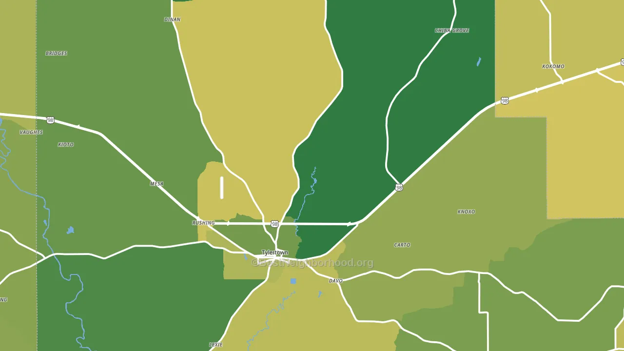 Walthall County, MS block-group voter-turnout map