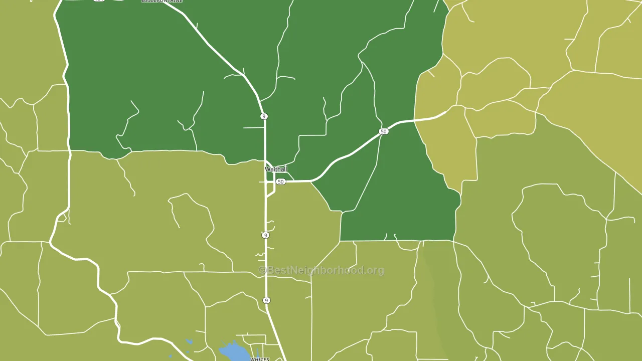 Walthall, MS block-group voter-turnout map