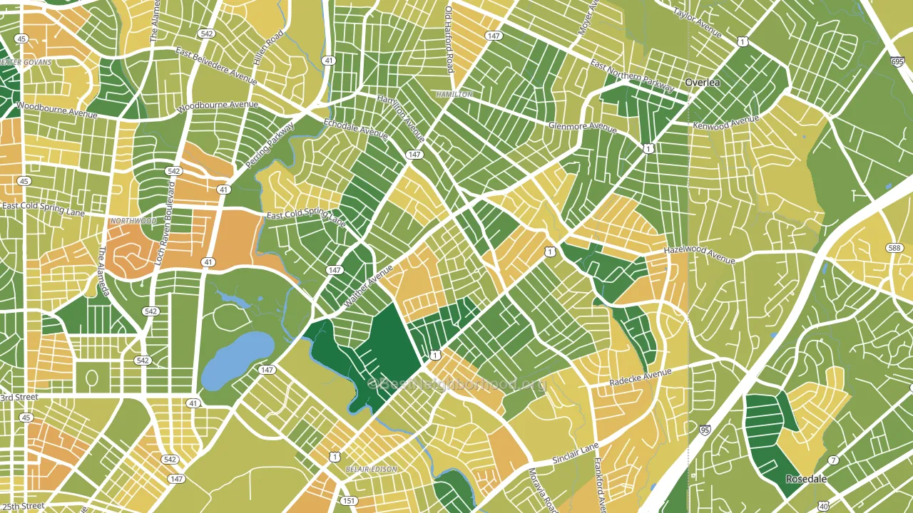 Waltherson, Baltimore, MD block-group voter-turnout map