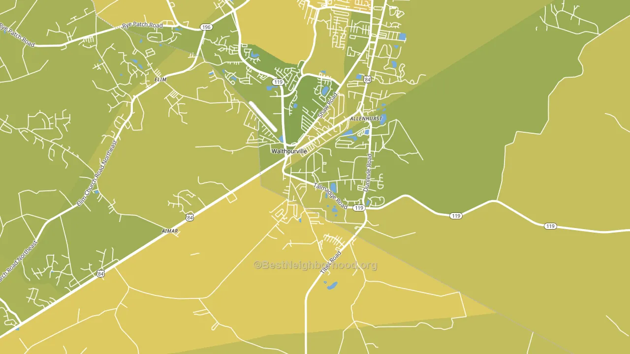 Walthourville, GA block-group voter-turnout map