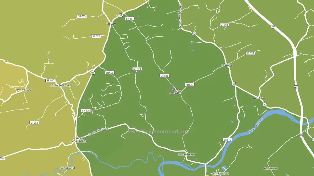 Walton Furnace, VA block-group voter-turnout map