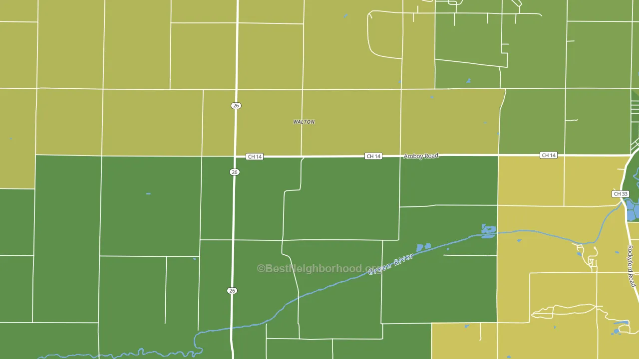 Walton, IL block-group voter-turnout map