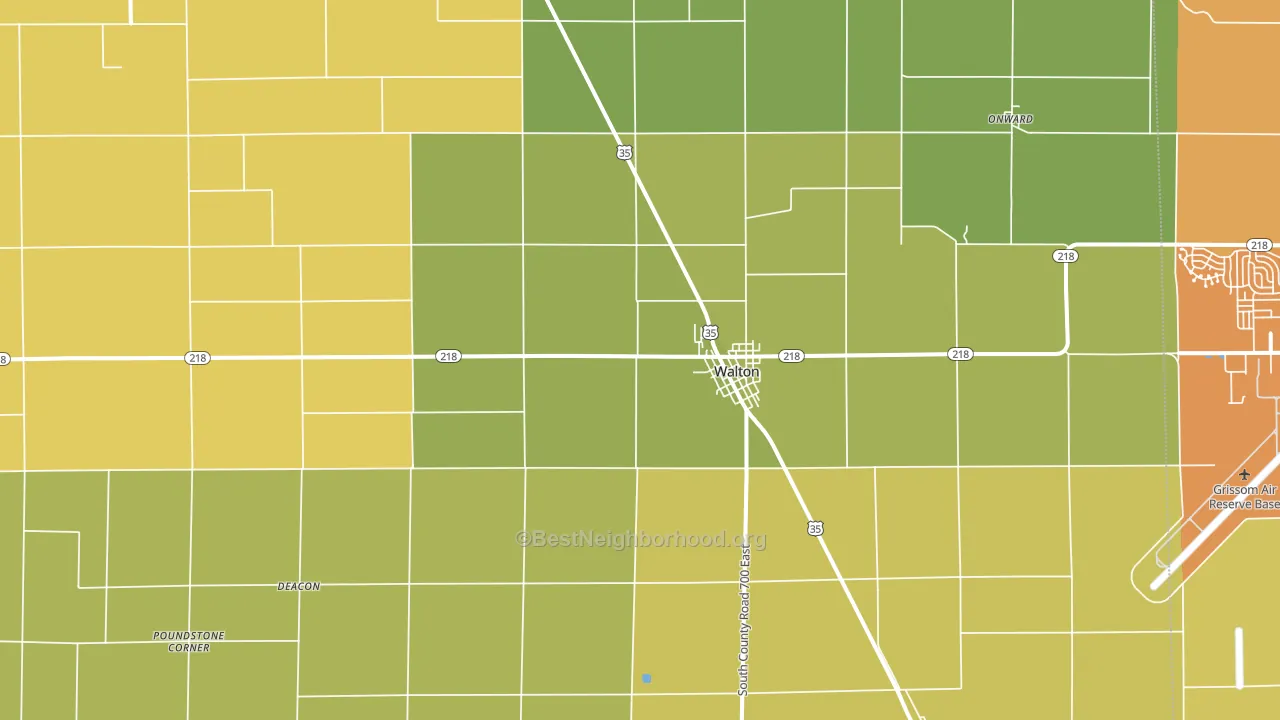 Walton, IN block-group voter-turnout map