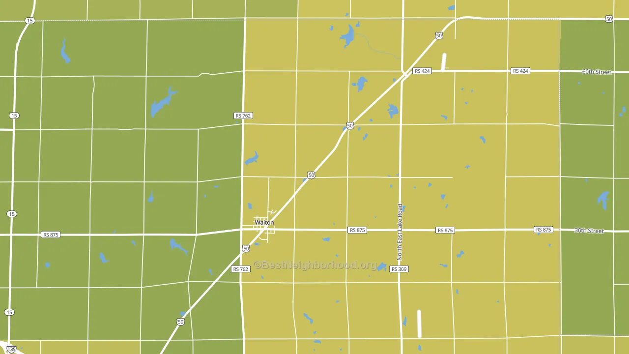 Walton, KS block-group voter-turnout map