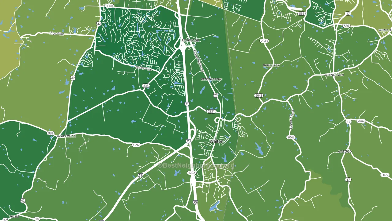 Walton, KY block-group voter-turnout map