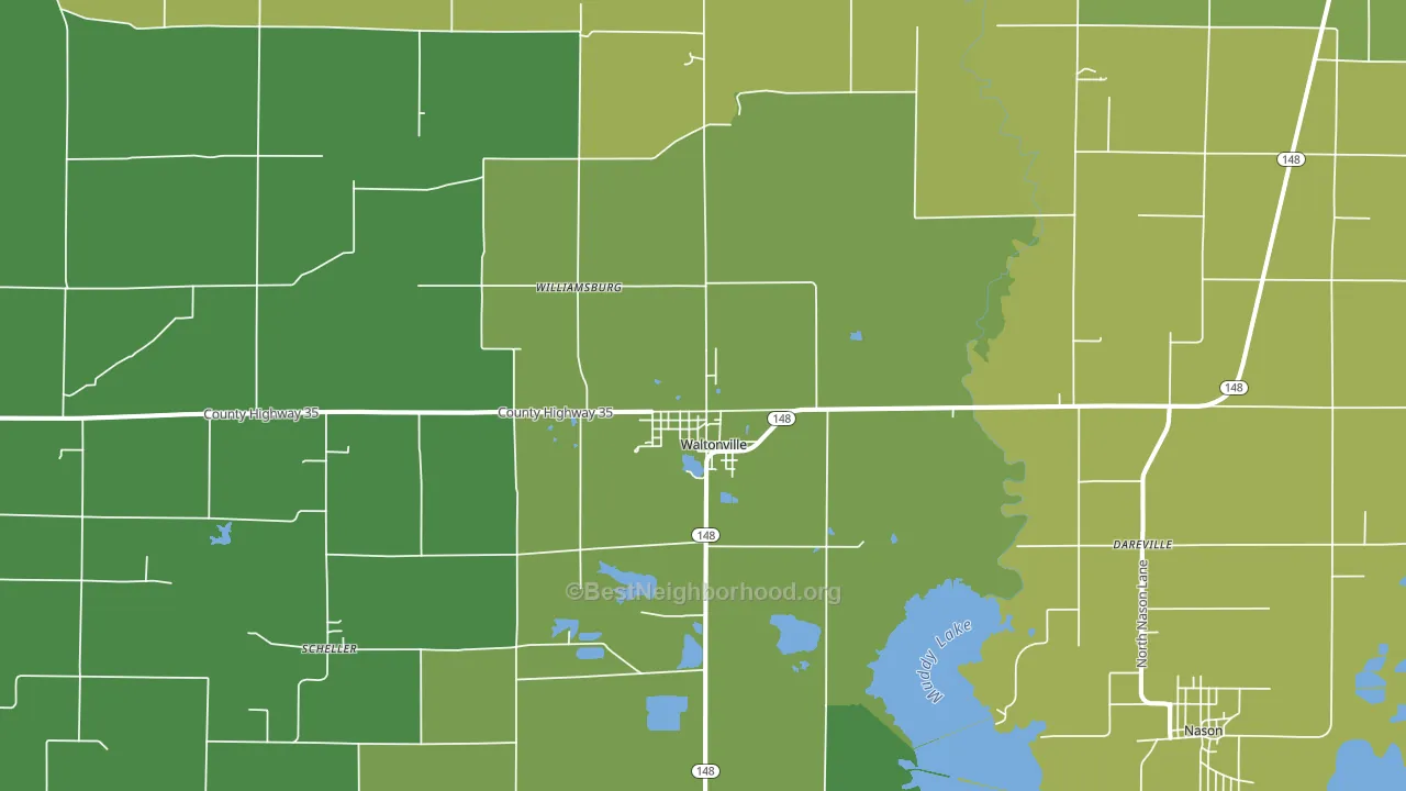 Waltonville, IL block-group voter-turnout map
