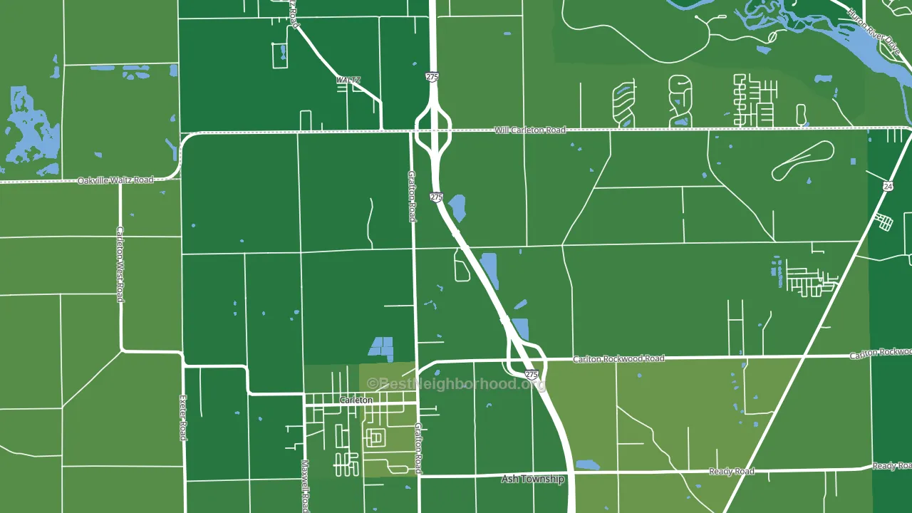 Waltz, MI block-group voter-turnout map