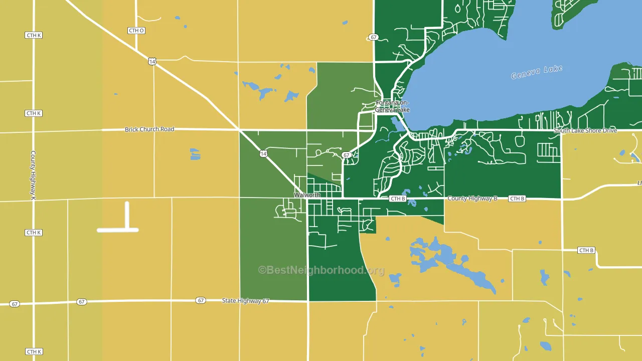 Walworth, WI block-group voter-turnout map