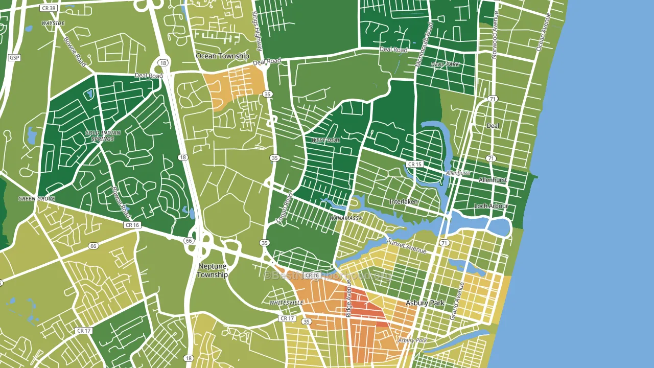 Wanamassa, NJ block-group voter-turnout map