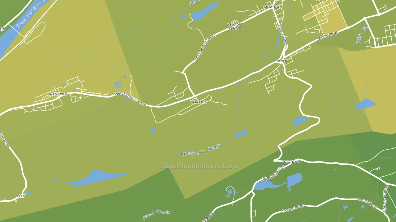 Wanamie, PA block-group voter-turnout map