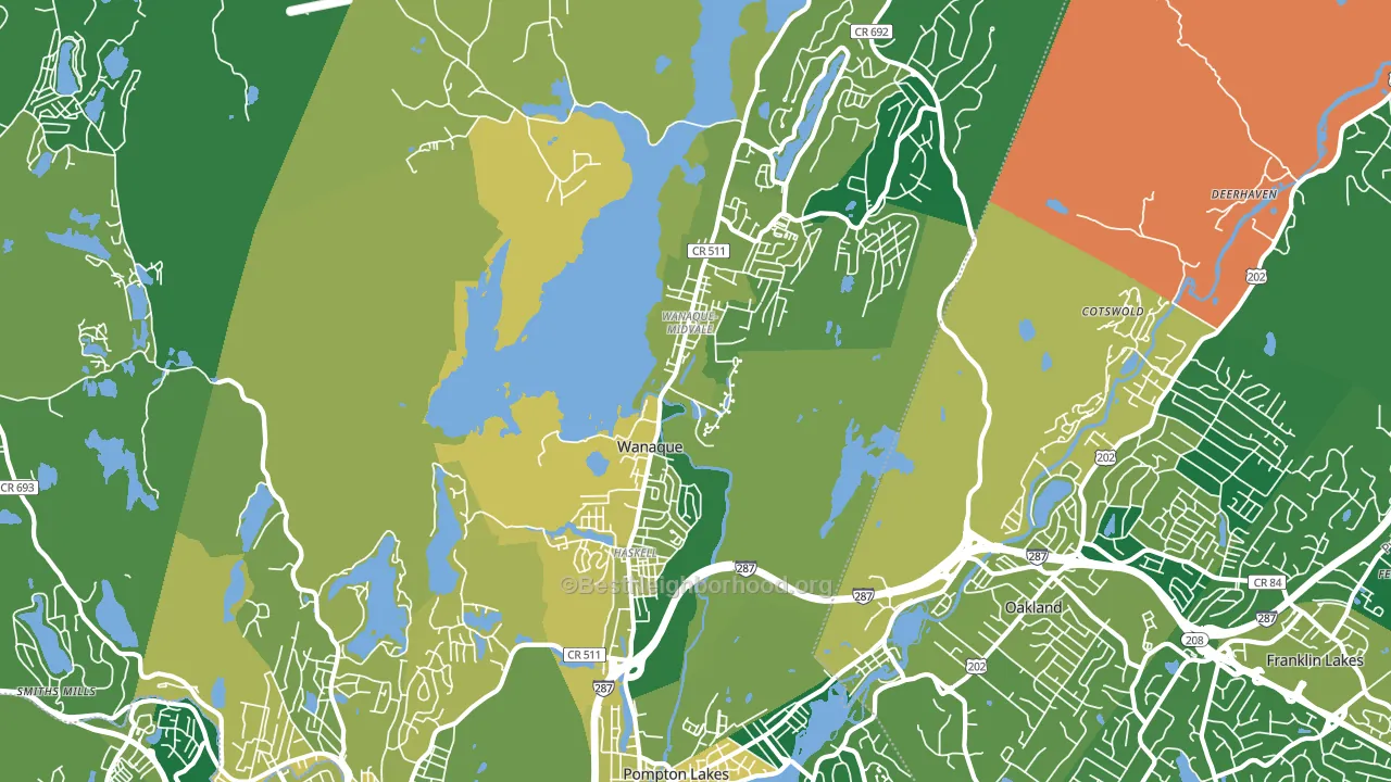 Wanaque, NJ block-group voter-turnout map