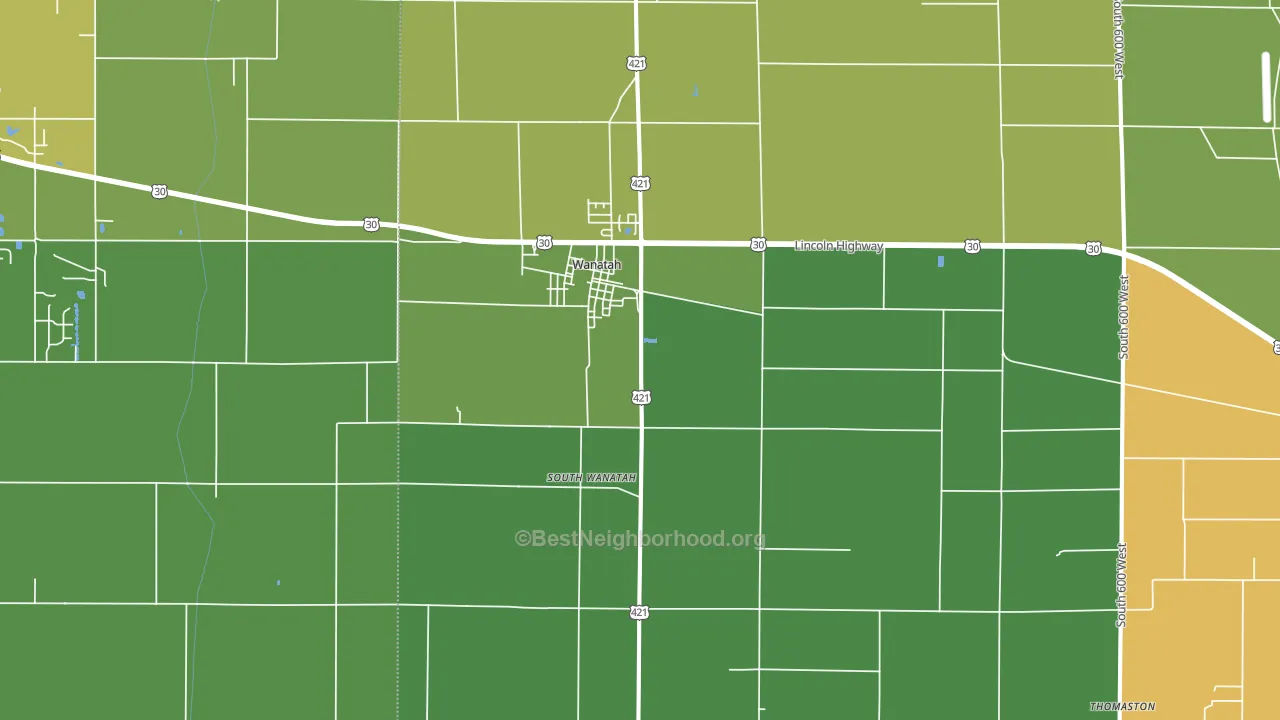 Wanatah, IN block-group voter-turnout map