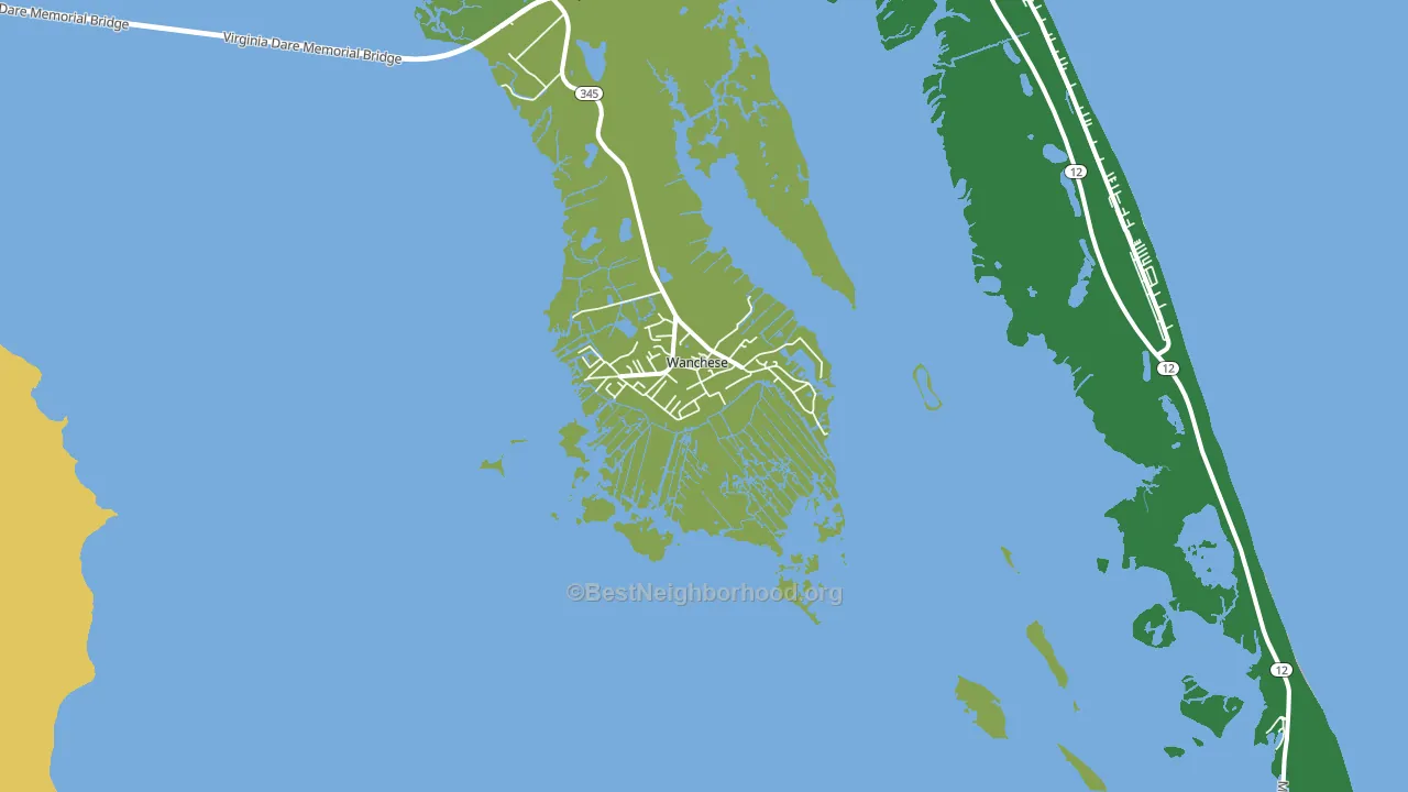 Wanchese, NC block-group voter-turnout map