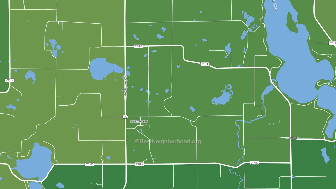 Wanderoos, WI block-group voter-turnout map