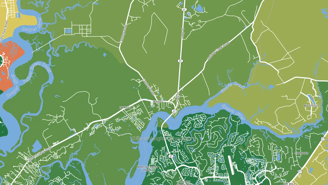 Wando, SC block-group voter-turnout map