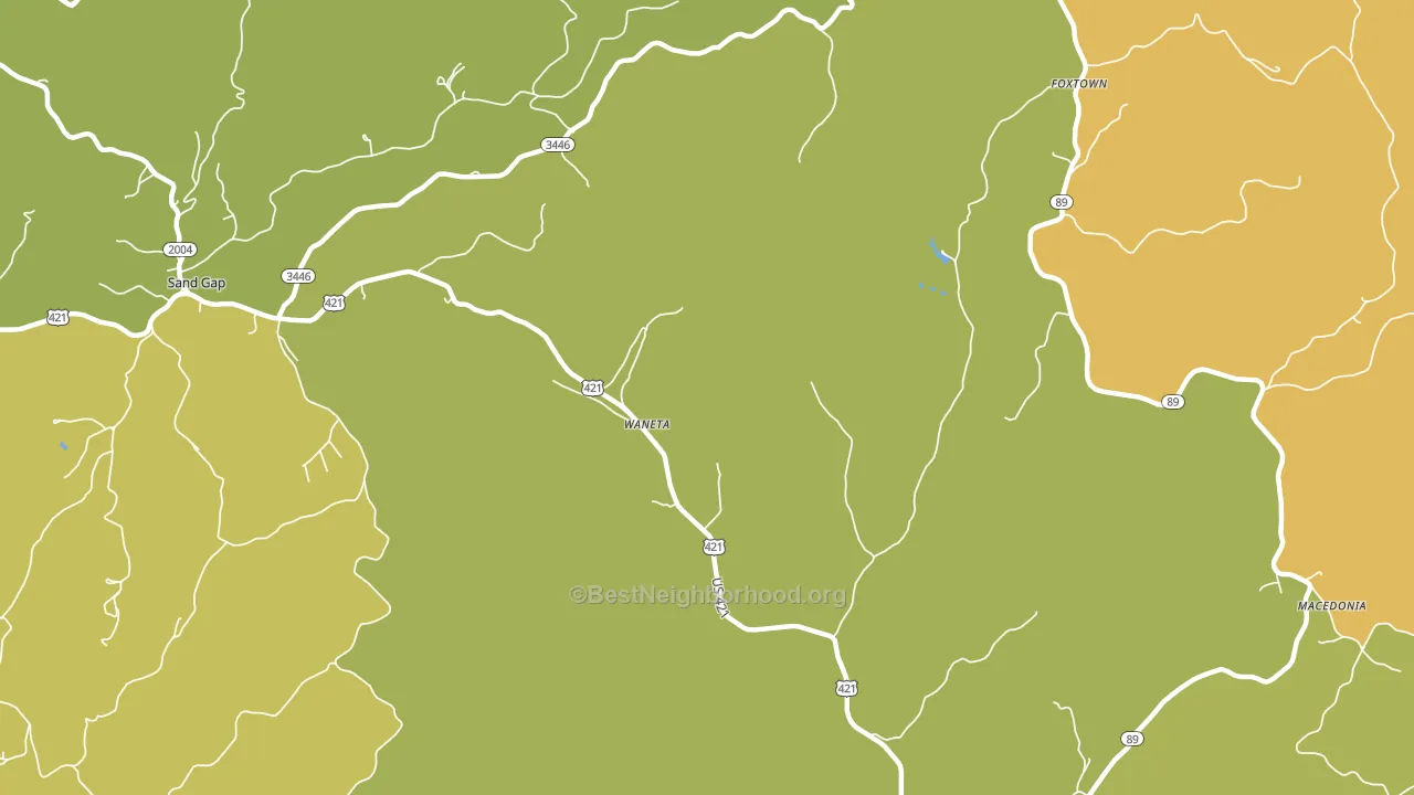 Waneta, KY block-group voter-turnout map