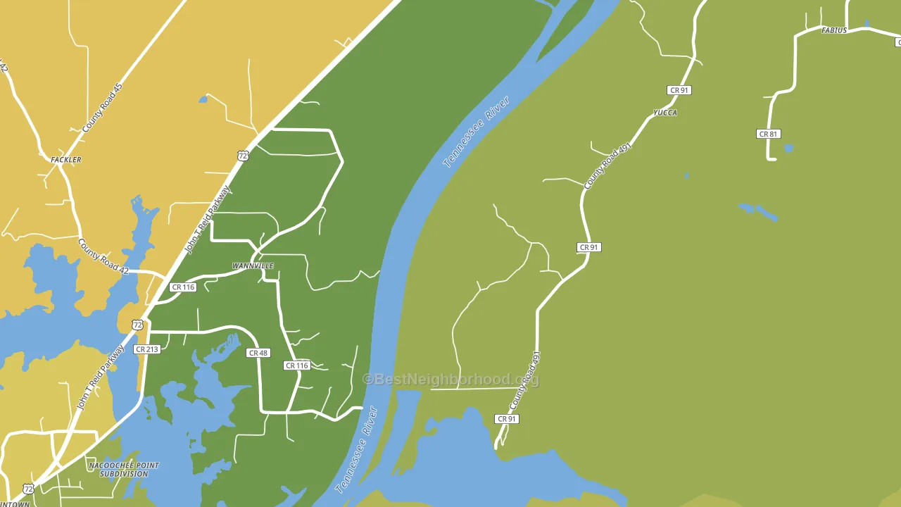 Wannville, AL block-group voter-turnout map