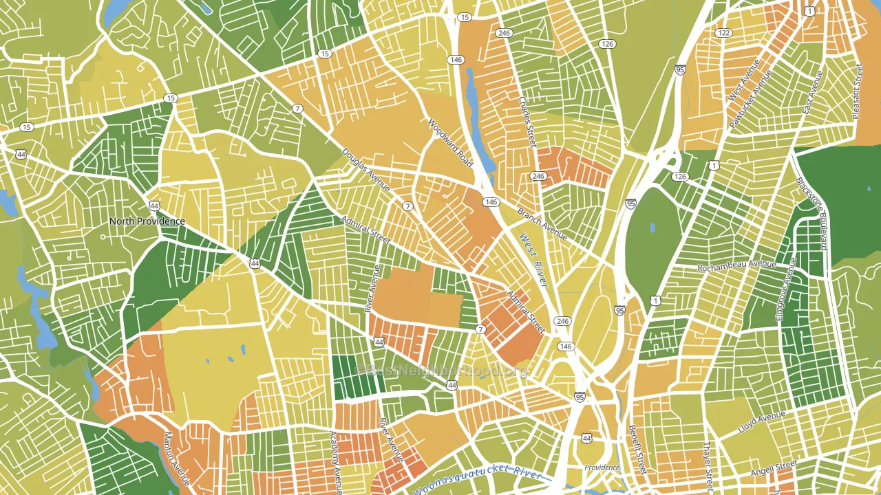 Wanskuck, Providence, RI block-group voter-turnout map