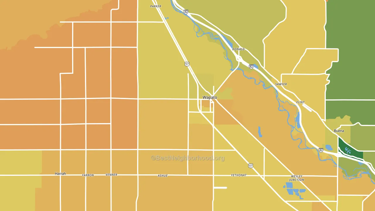 Wapato, WA block-group voter-turnout map
