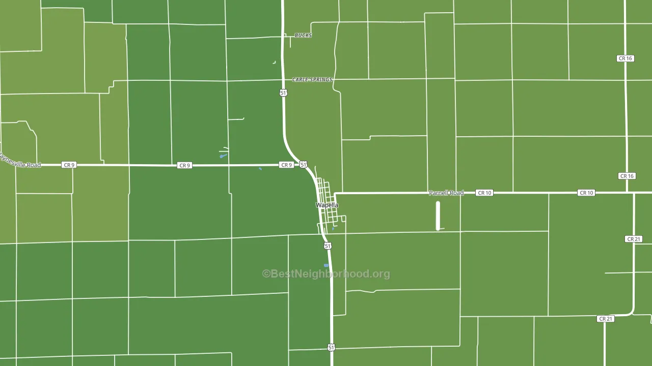 Wapella, IL block-group voter-turnout map