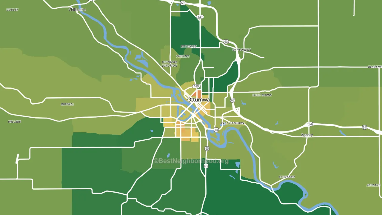 Wapello County, IA block-group voter-turnout map