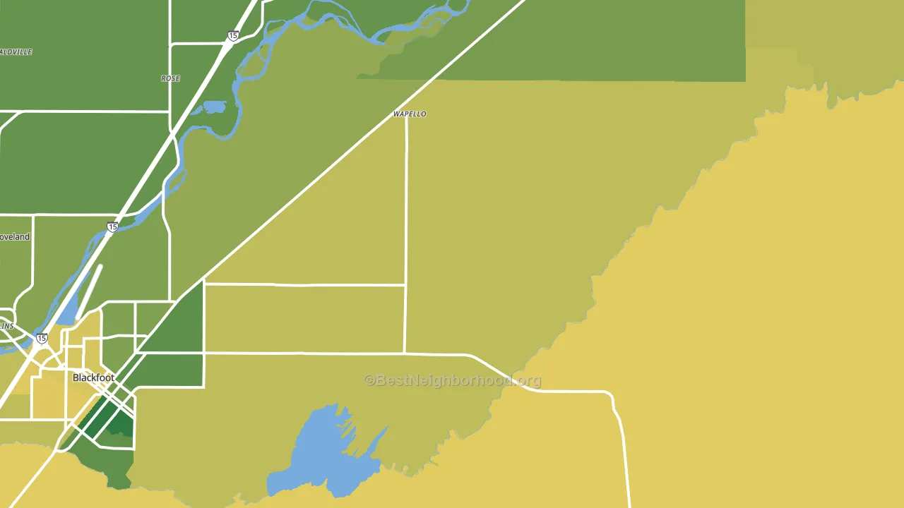 Wapello, ID block-group voter-turnout map