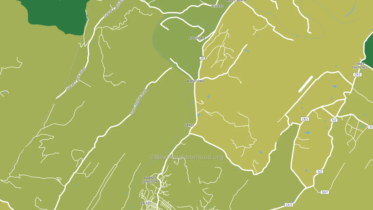 Wapocomo, WV block-group voter-turnout map