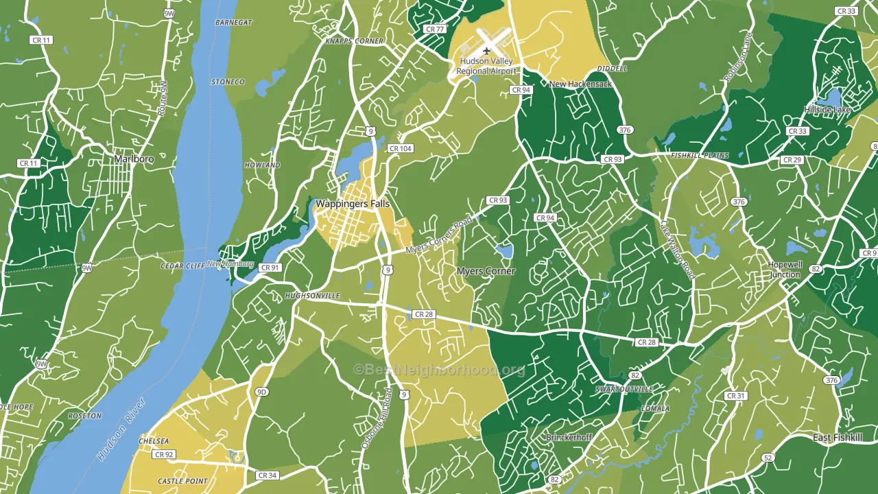 Wappingers Falls, NY block-group voter-turnout map