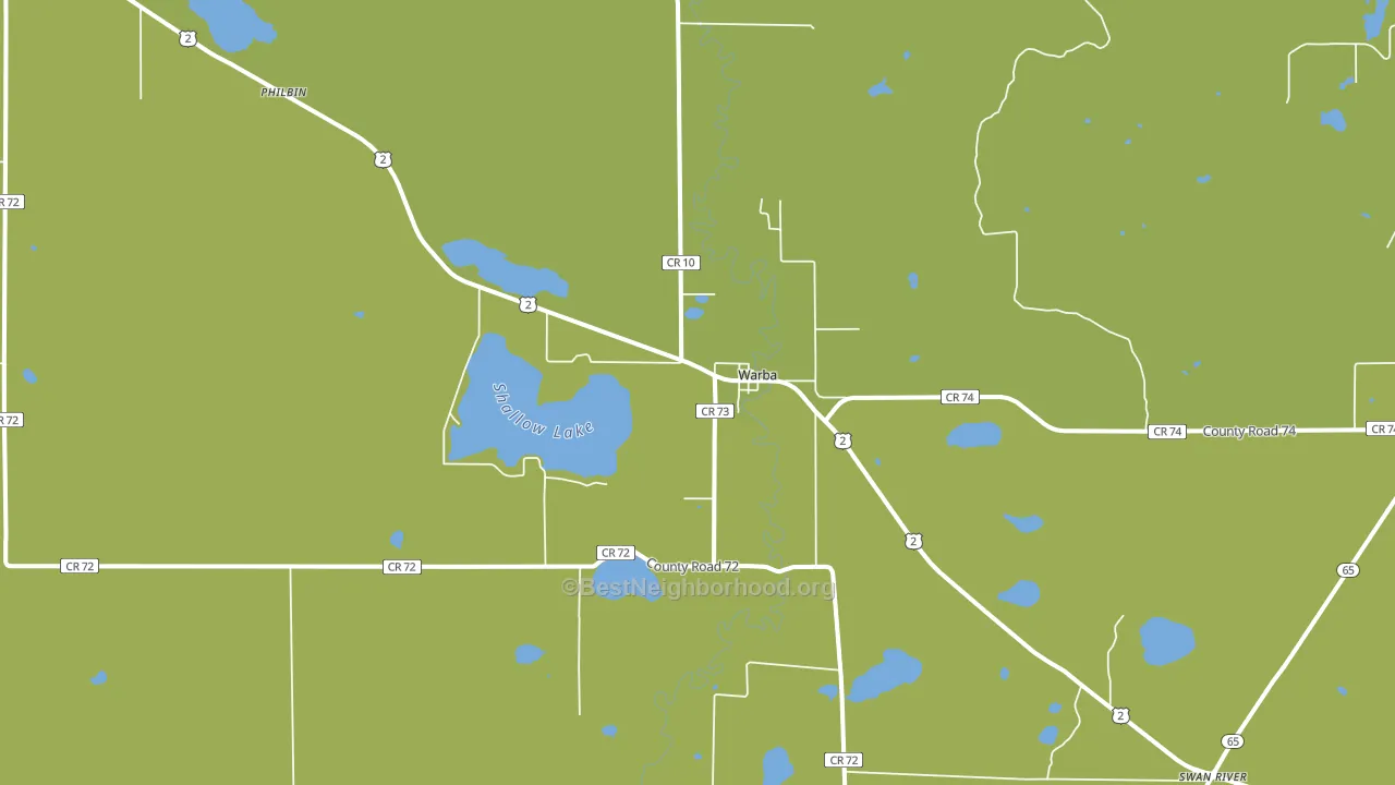 Warba, MN block-group voter-turnout map
