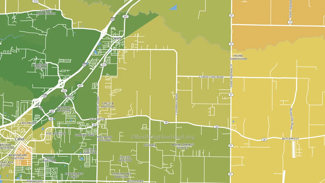 Ward, AR block-group voter-turnout map