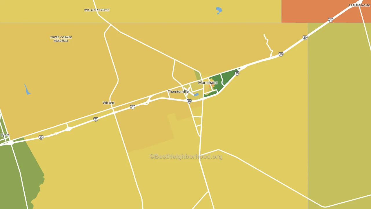 Ward County, TX block-group voter-turnout map