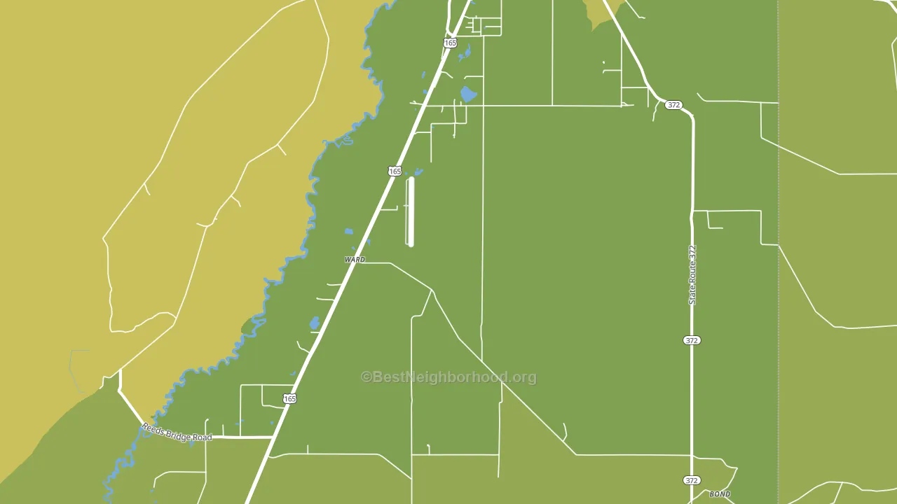 Ward, LA block-group voter-turnout map