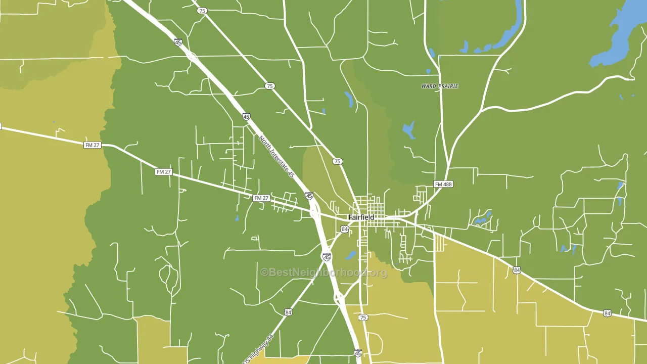 Ward Prairie, TX block-group voter-turnout map