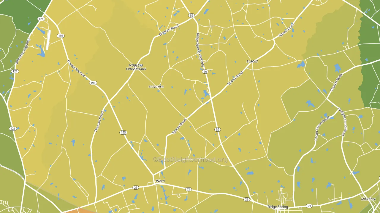 Ward, SC block-group voter-turnout map
