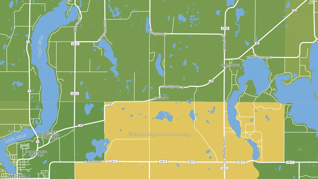 Ward Springs, MN block-group voter-turnout map