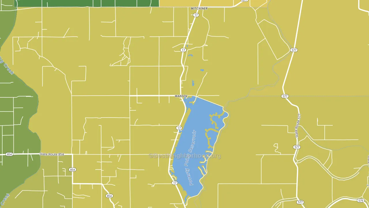 Warden, LA block-group voter-turnout map
