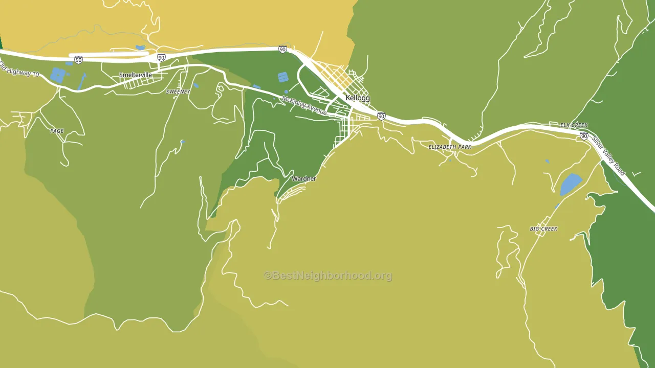 Wardner, ID block-group voter-turnout map