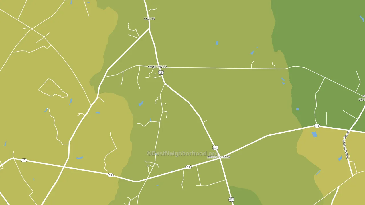 Wards Corner, NC block-group voter-turnout map