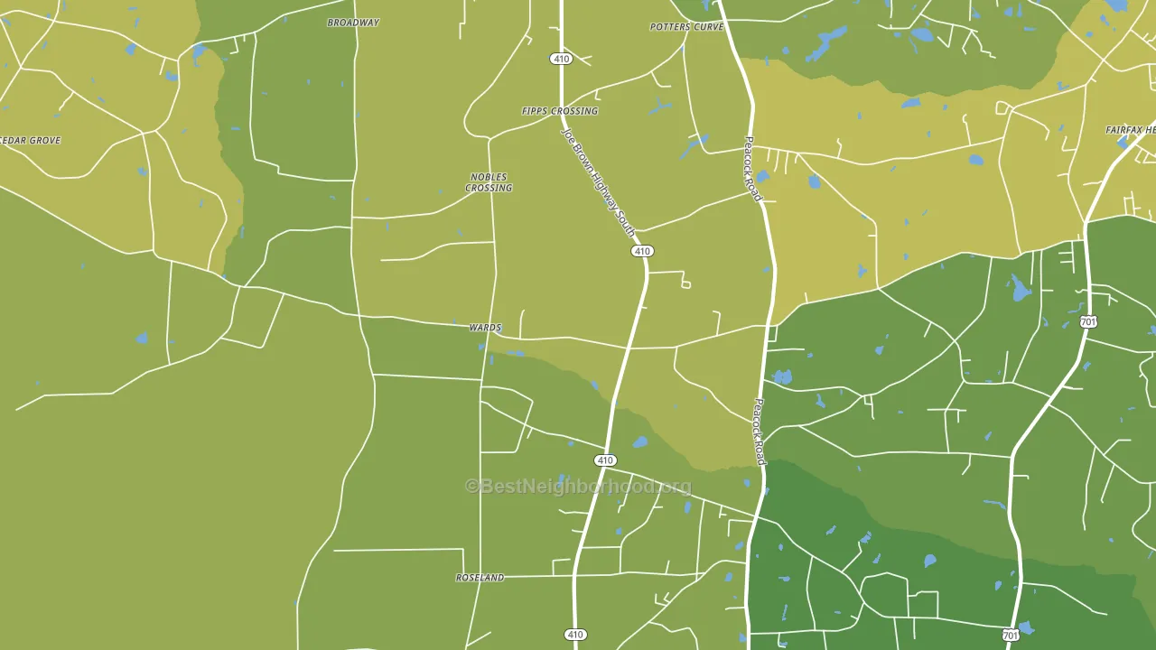 Wards, NC block-group voter-turnout map