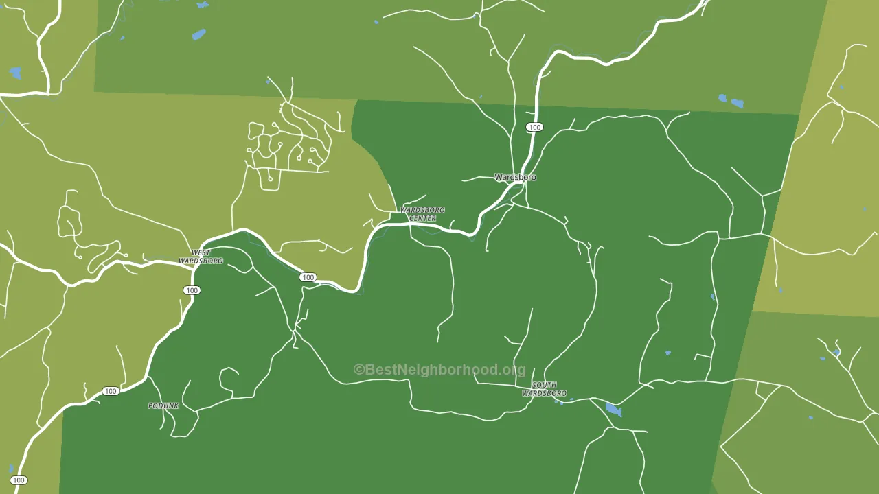 Wardsboro, VT block-group voter-turnout map