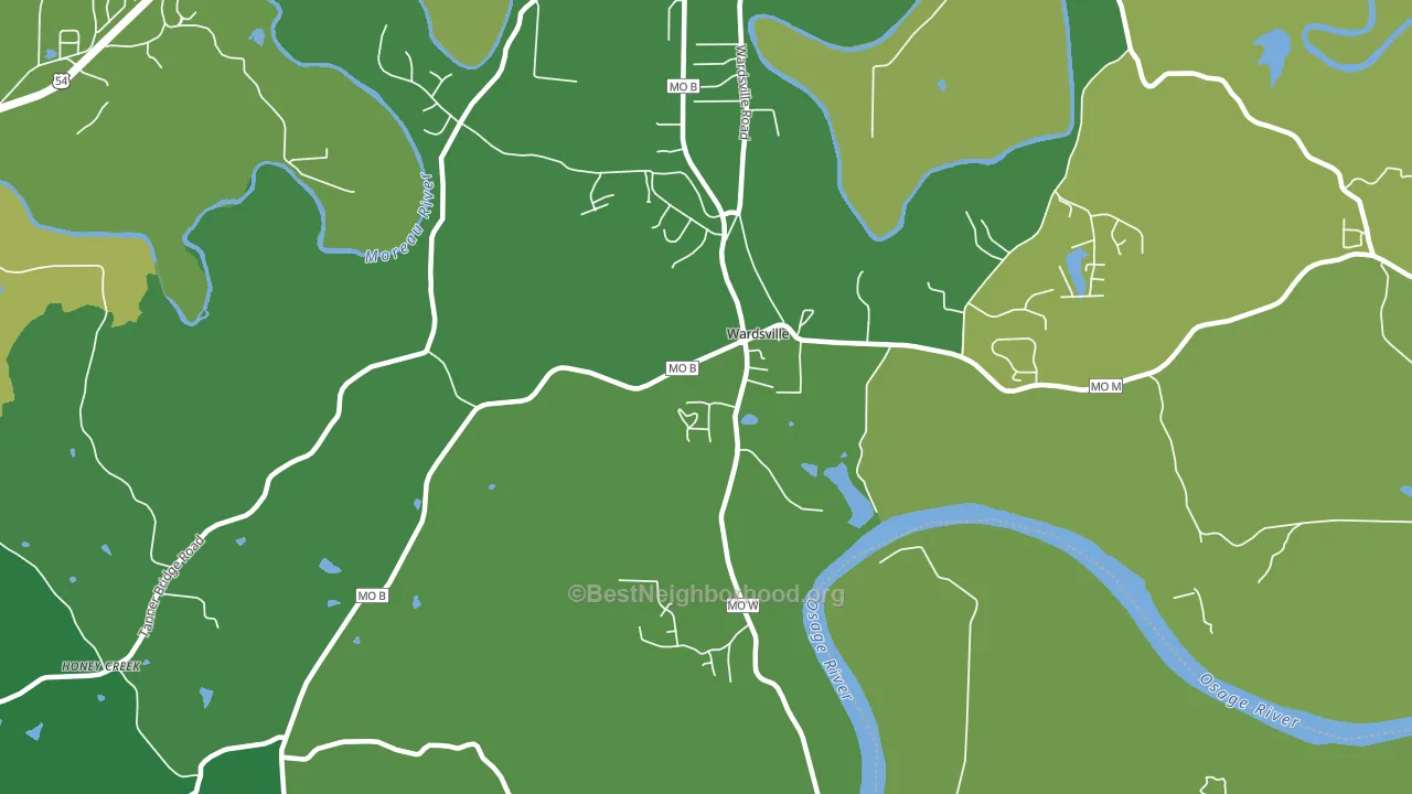 Wardsville, MO block-group voter-turnout map